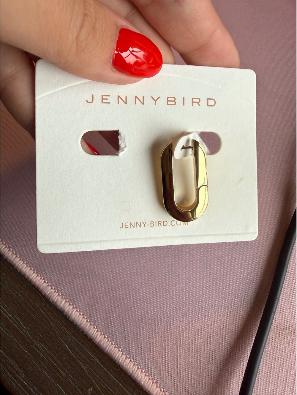Jenny Bird High Polished Gold Link Earring - Picture 5 of 5